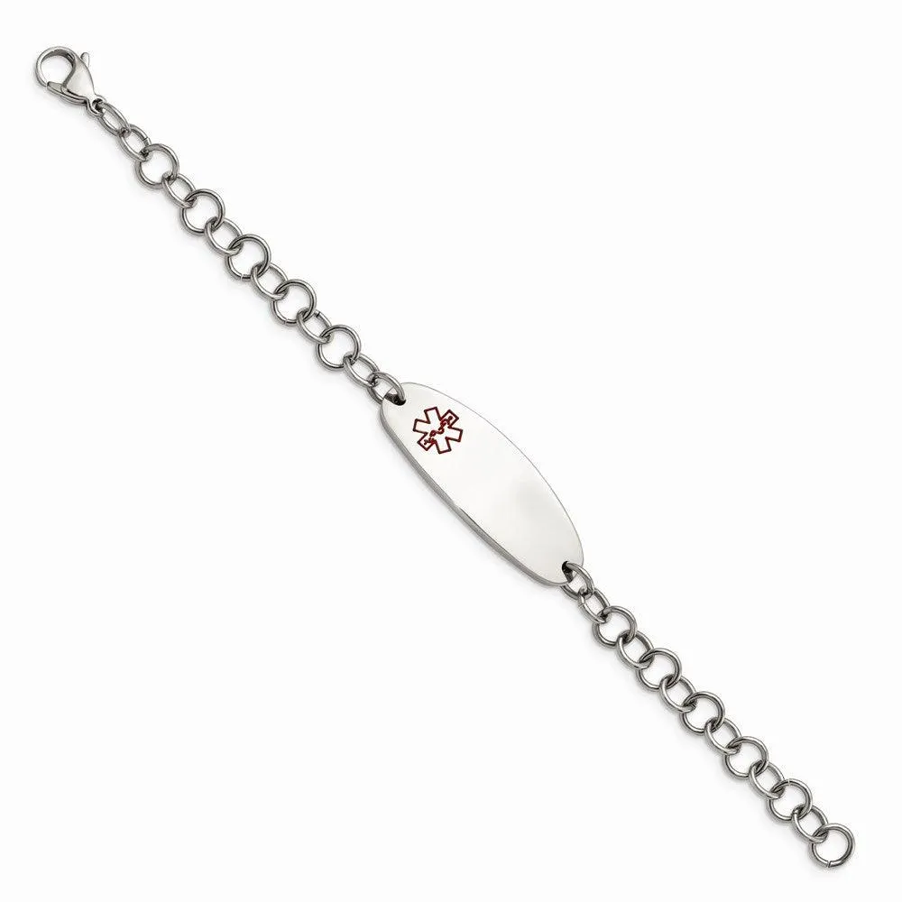 Chisel Jewelry Stainless Steel Medical Jewelry 7.25in Bracelet