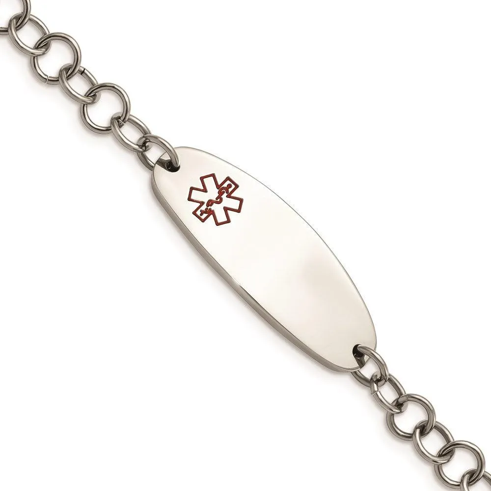 Chisel Jewelry Stainless Steel Medical Jewelry 7.25in Bracelet