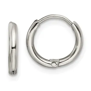 Chisel Jewelry Stainless Steel Polished 1.6mm Hinged Hoop Earrings