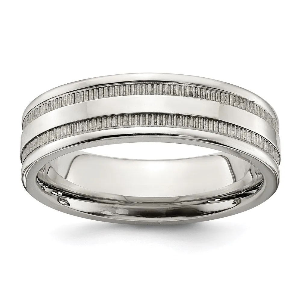 Chisel Jewelry Stainless Steel Polished 6mm Band | SR674