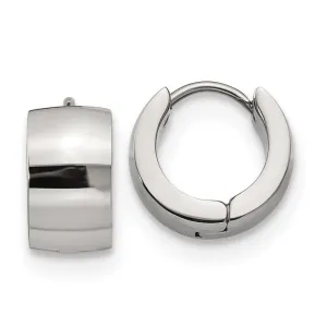 Chisel Jewelry Stainless Steel Polished 7.0mm Hinged Hoop Earrings