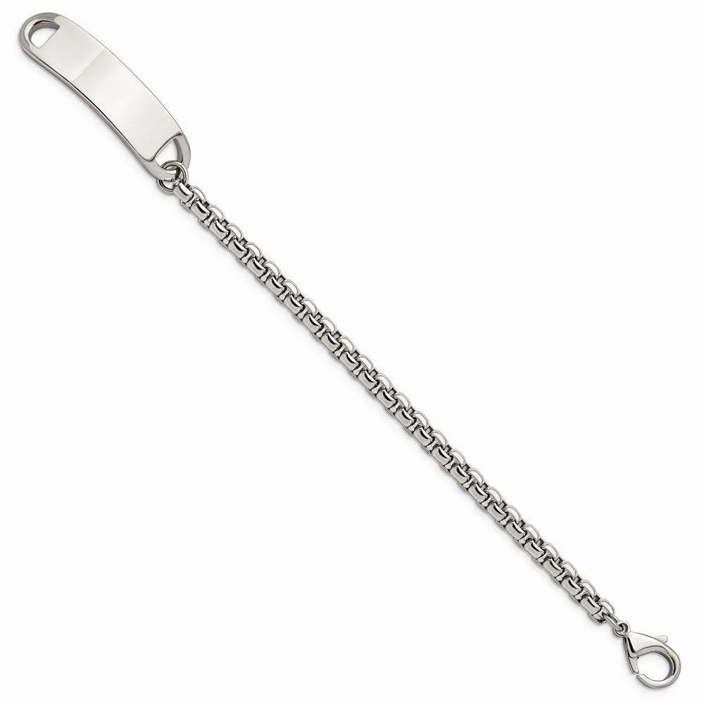 Chisel Jewelry Stainless Steel Polished 8.75in ID Bracelet