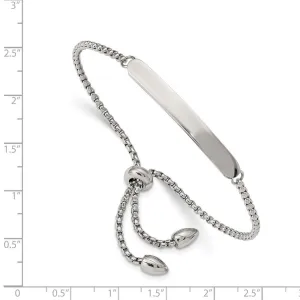 Chisel Jewelry Stainless Steel Polished Adjustable ID Bracelet