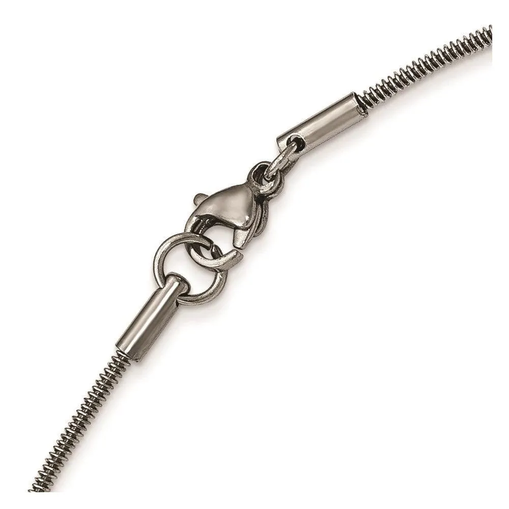 Chisel Jewelry Stainless Steel Polished and Textured Necklace