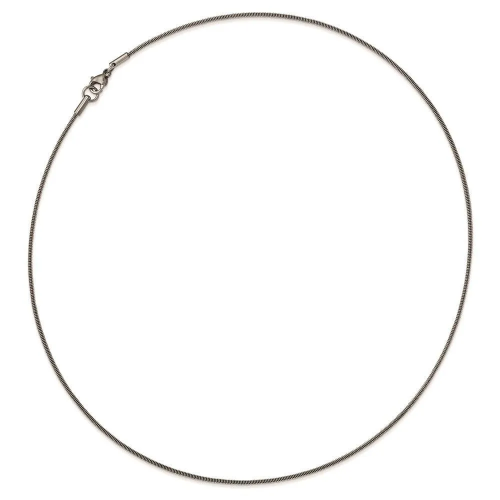 Chisel Jewelry Stainless Steel Polished and Textured Necklace