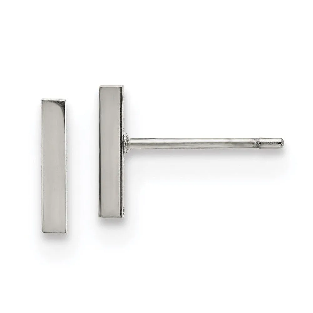 Chisel Jewelry Stainless Steel Polished Bar Post Earrings