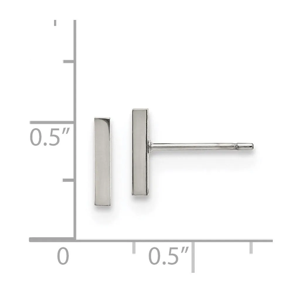 Chisel Jewelry Stainless Steel Polished Bar Post Earrings