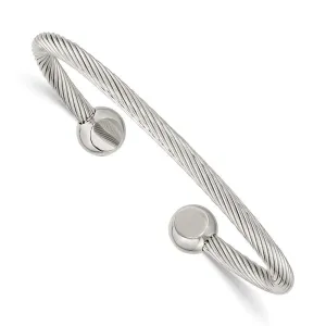 Chisel Jewelry Stainless Steel Polished Cuff Bangle
