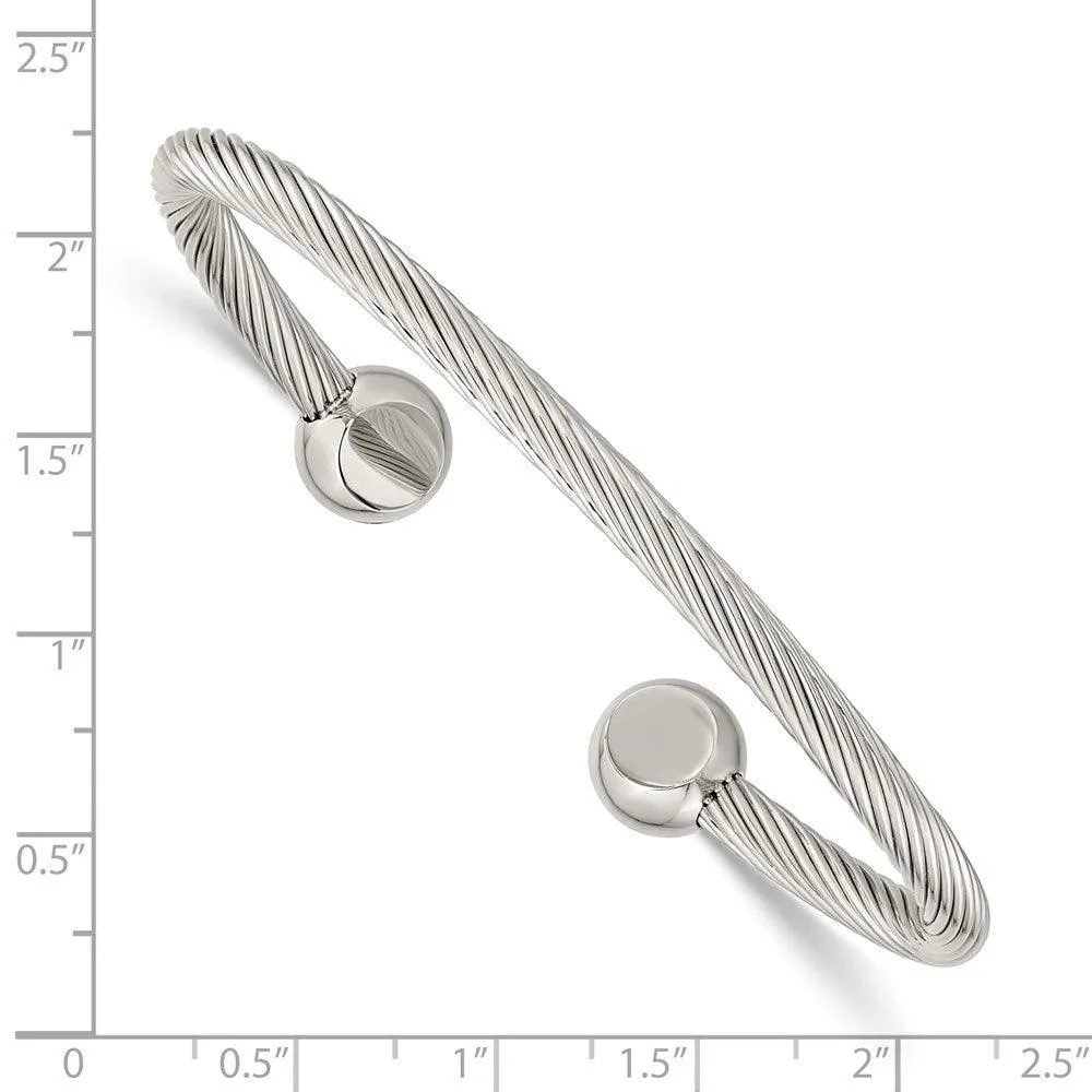 Chisel Jewelry Stainless Steel Polished Cuff Bangle