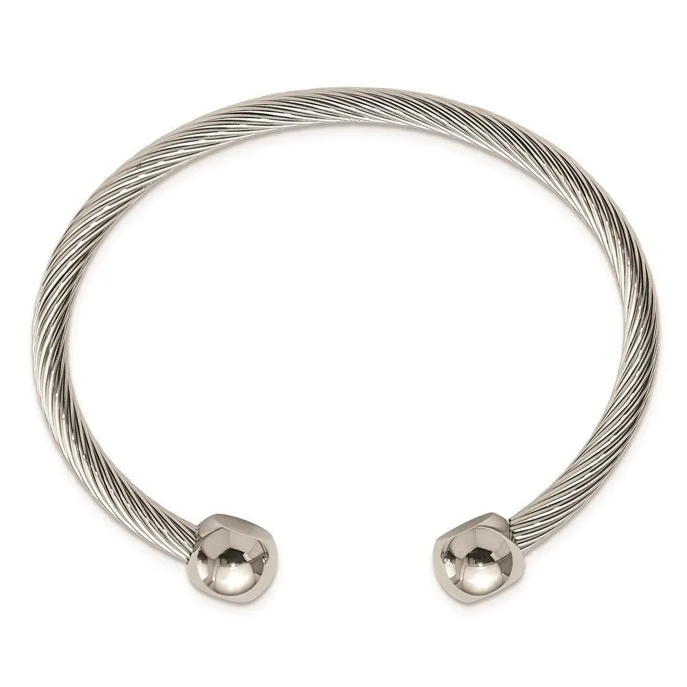 Chisel Jewelry Stainless Steel Polished Cuff Bangle