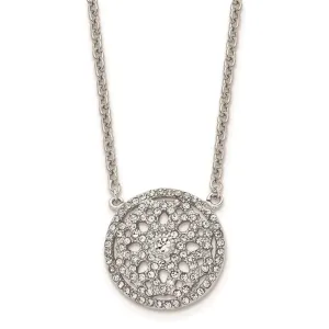 Chisel Jewelry Stainless Steel Polished CZ 2mm Necklace