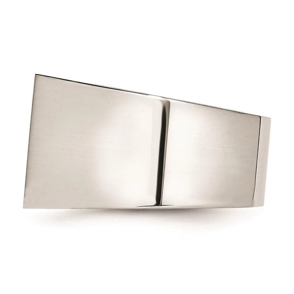 Chisel Jewelry Stainless Steel Polished CZ Signet Ring