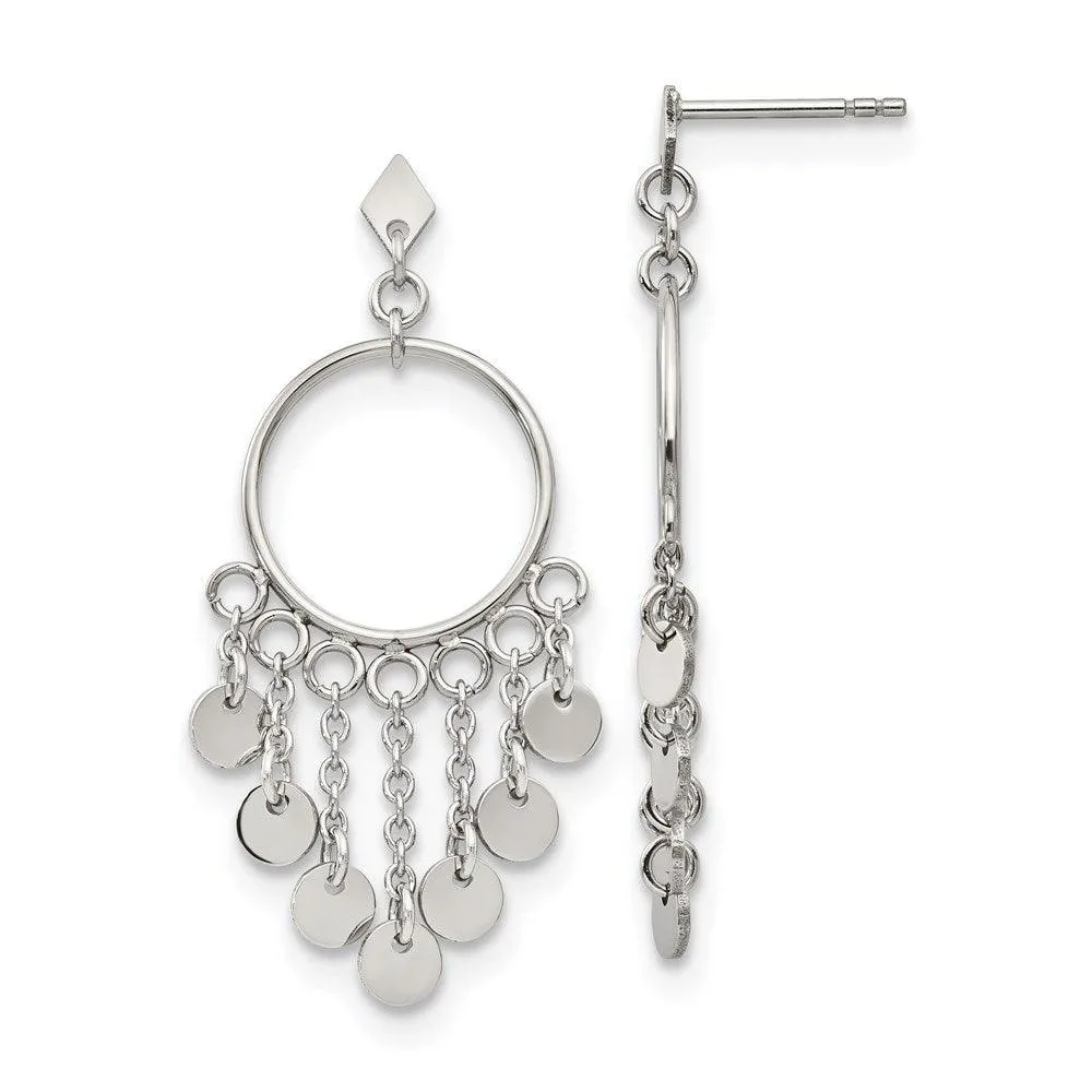 Chisel Jewelry Stainless Steel Polished Dangle Post Earrings