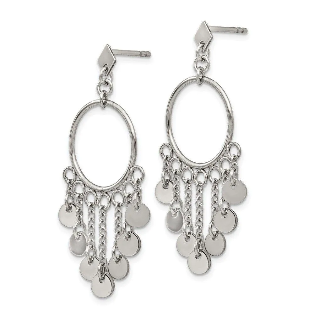 Chisel Jewelry Stainless Steel Polished Dangle Post Earrings