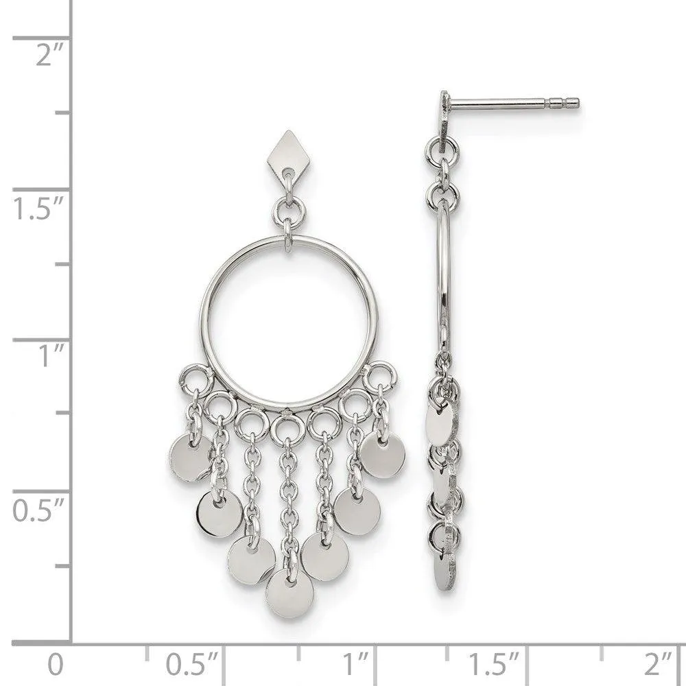 Chisel Jewelry Stainless Steel Polished Dangle Post Earrings