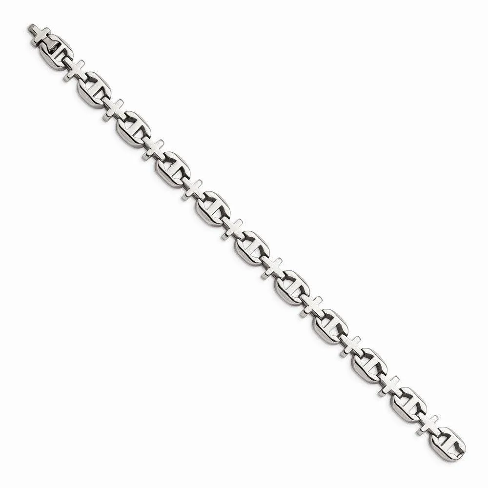 Chisel Jewelry Stainless Steel Polished Fancy 8.5in Bracelet