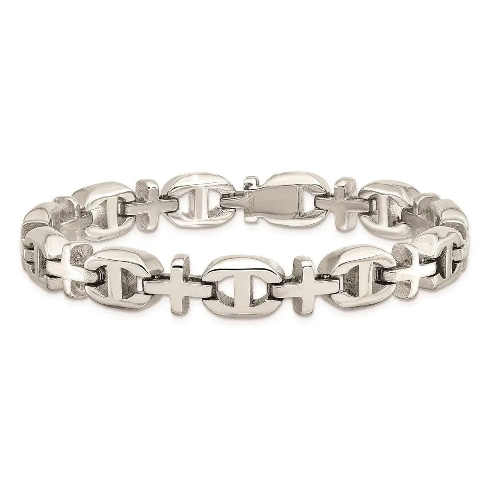 Chisel Jewelry Stainless Steel Polished Fancy 8.5in Bracelet