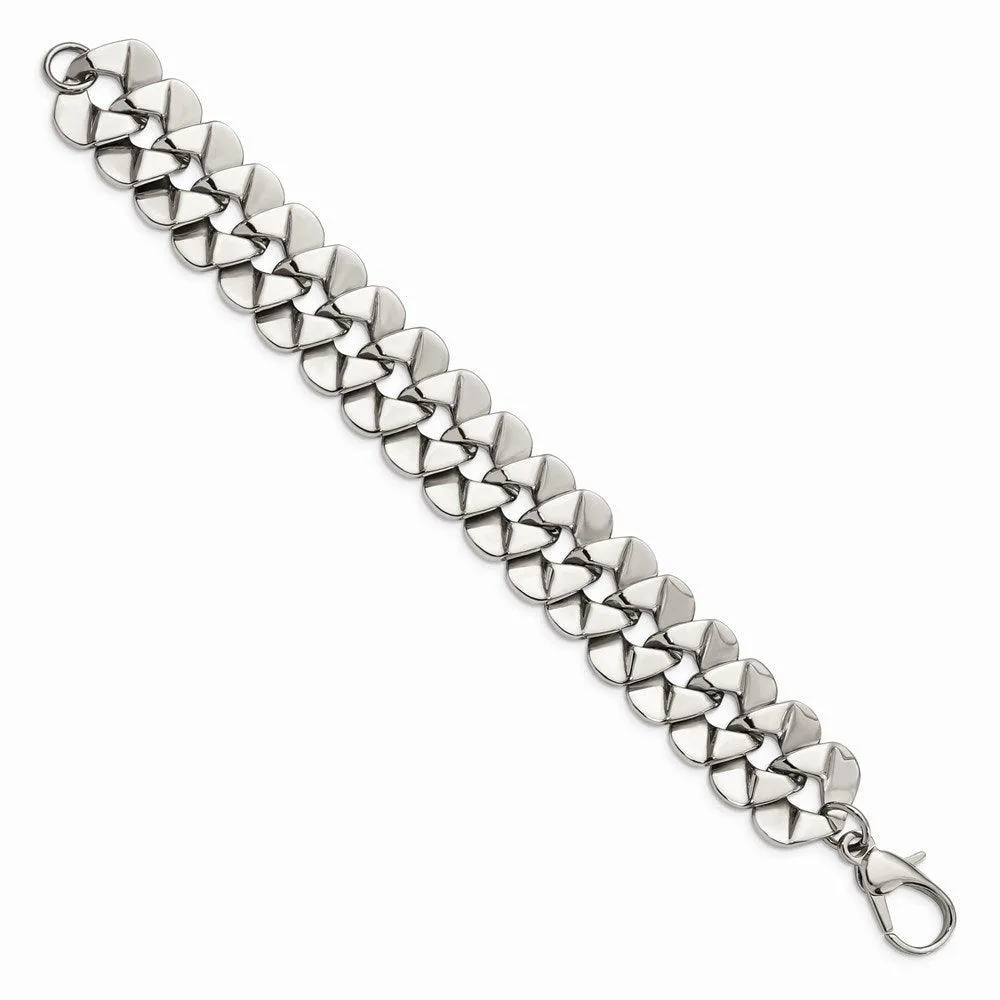 Chisel Jewelry Stainless Steel Polished Fancy 8.5in Bracelet