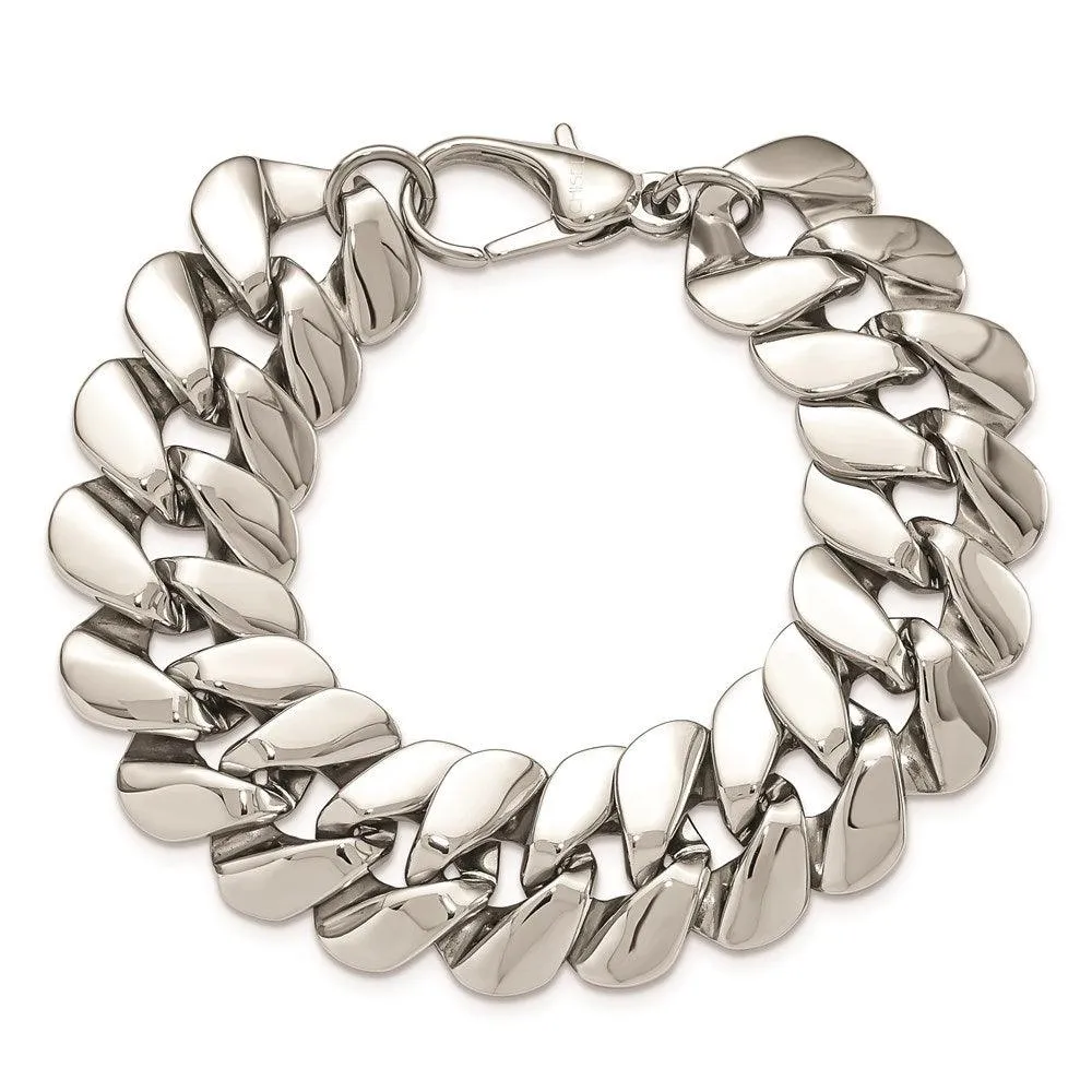 Chisel Jewelry Stainless Steel Polished Fancy 8.5in Bracelet