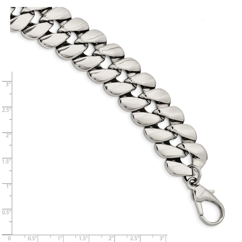 Chisel Jewelry Stainless Steel Polished Fancy 8.5in Bracelet