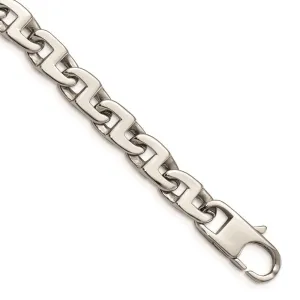 Chisel Jewelry Stainless Steel Polished Fancy Squares Link Bracelet