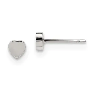 Chisel Jewelry Stainless Steel Polished Heart Post Earrings