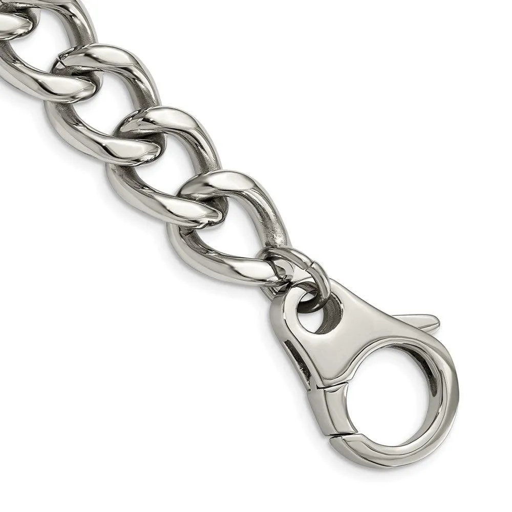 Chisel Jewelry Stainless Steel Polished Large Link 8.5in Bracelet