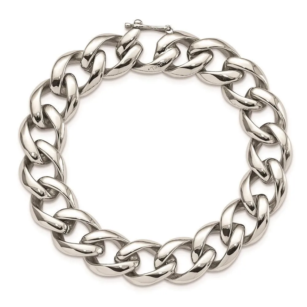 Chisel Jewelry Stainless Steel Polished Link 8.25in Bracelet