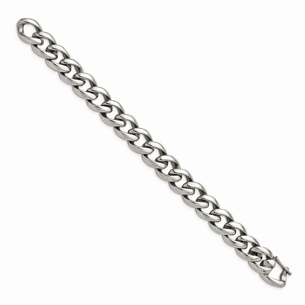 Chisel Jewelry Stainless Steel Polished Link 8.25in Bracelet