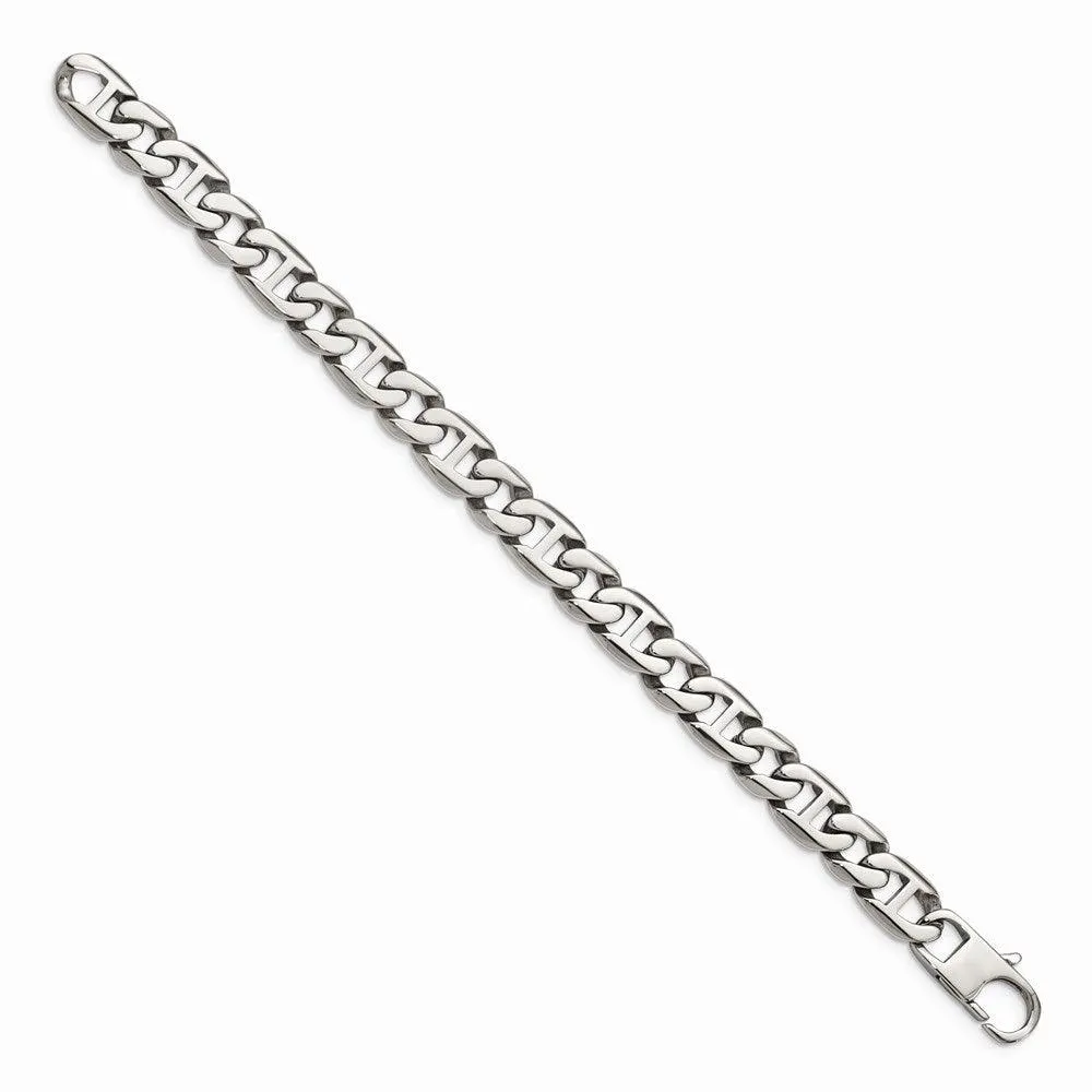 Chisel Jewelry Stainless Steel Polished Links Bracelet