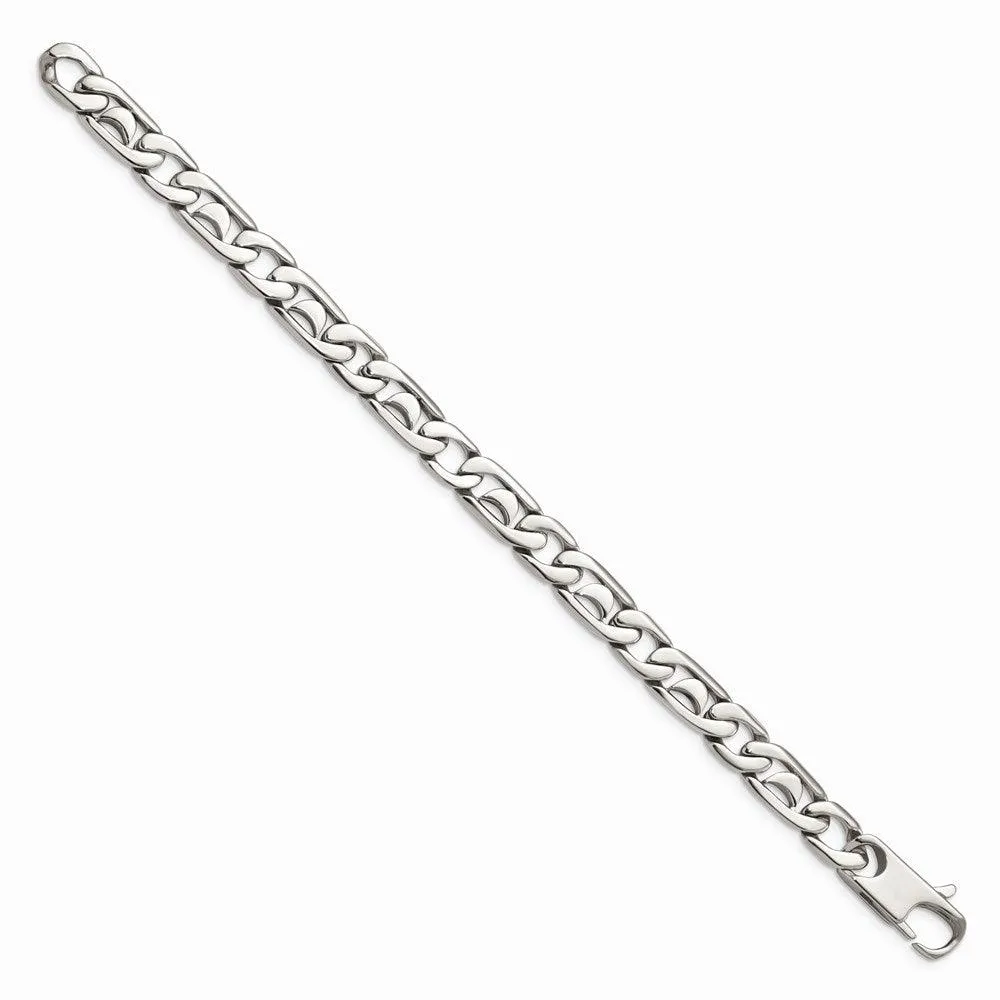 Chisel Jewelry Stainless Steel Polished Links Bracelet