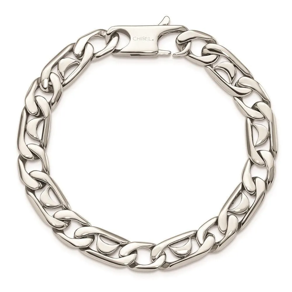 Chisel Jewelry Stainless Steel Polished Links Bracelet