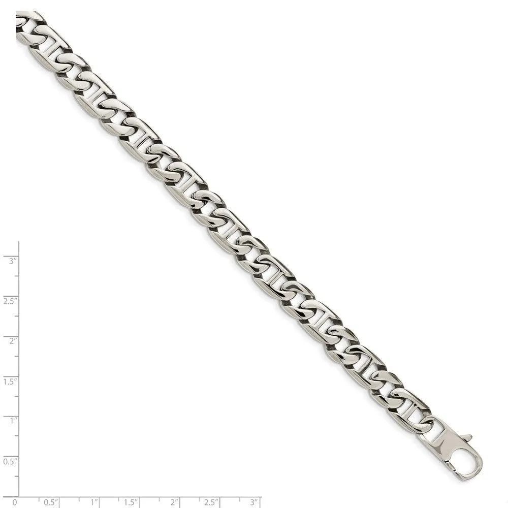 Chisel Jewelry Stainless Steel Polished Links Bracelet