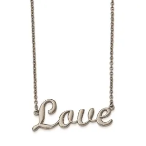 Chisel Jewelry Stainless Steel Polished Love 16in Necklace