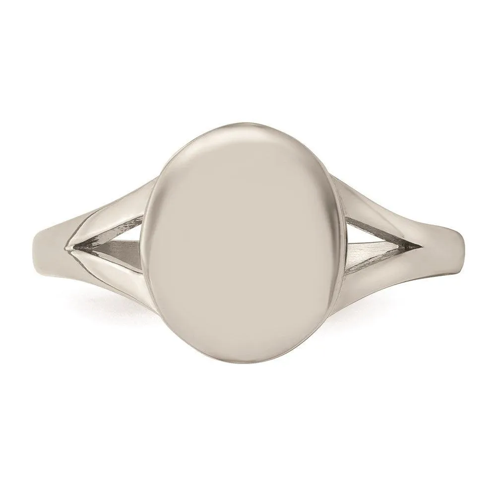 Chisel Jewelry Stainless Steel Polished Oval Disc Ring