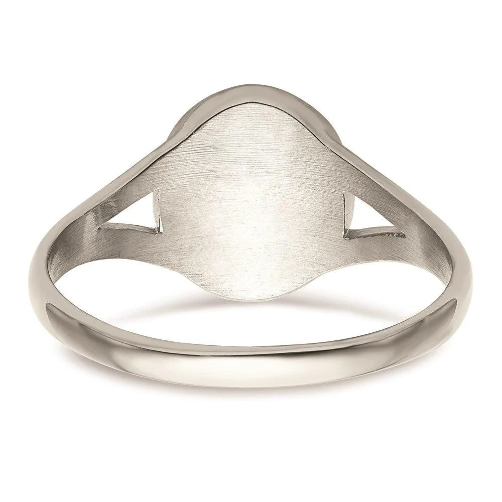 Chisel Jewelry Stainless Steel Polished Oval Disc Ring