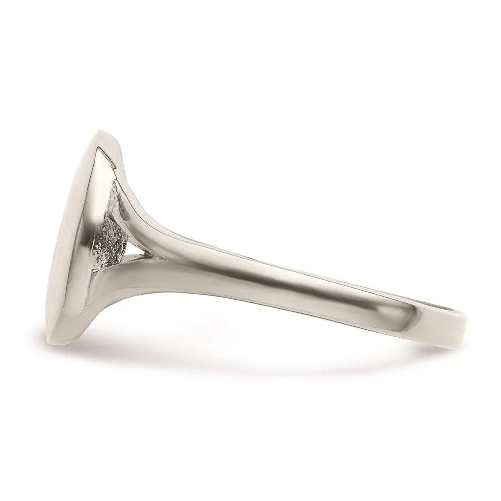 Chisel Jewelry Stainless Steel Polished Oval Disc Ring