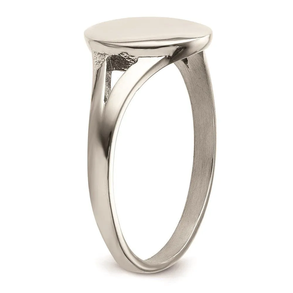 Chisel Jewelry Stainless Steel Polished Oval Disc Ring
