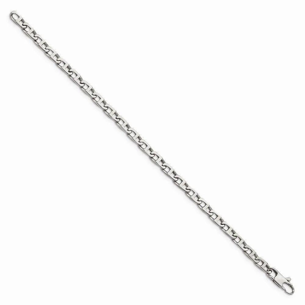 Chisel Jewelry Stainless Steel Polished Oval Links 7.75in Bracelet