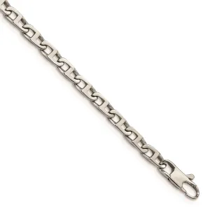 Chisel Jewelry Stainless Steel Polished Oval Links 7.75in Bracelet