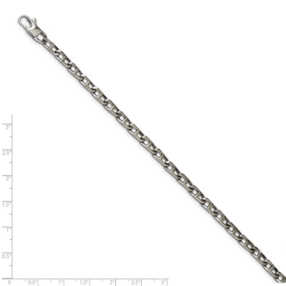 Chisel Jewelry Stainless Steel Polished Oval Links 7.75in Bracelet