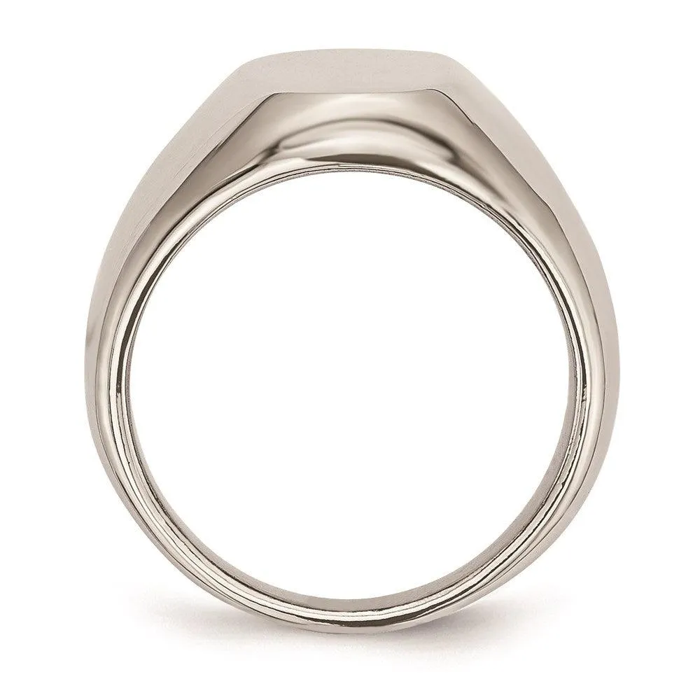Chisel Jewelry Stainless Steel Polished Oval Signet Ring