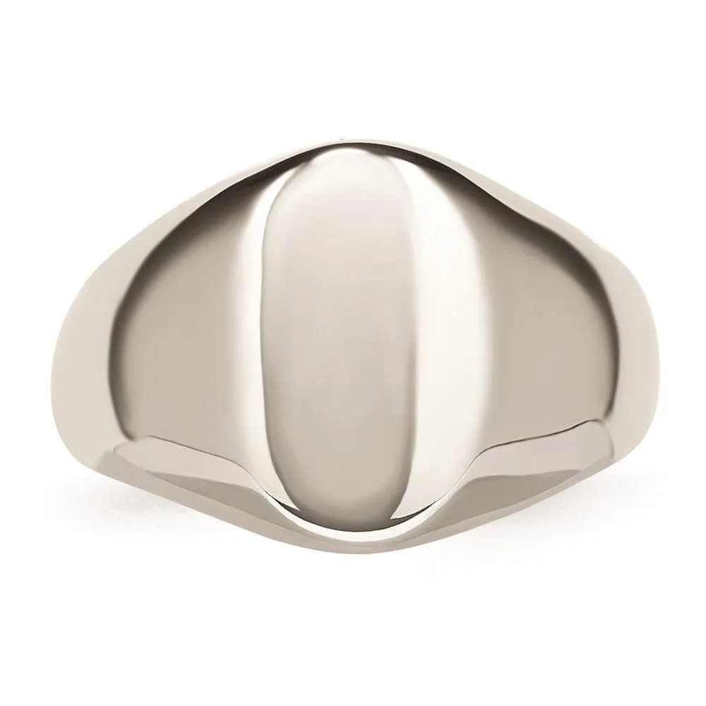 Chisel Jewelry Stainless Steel Polished Oval Signet Ring
