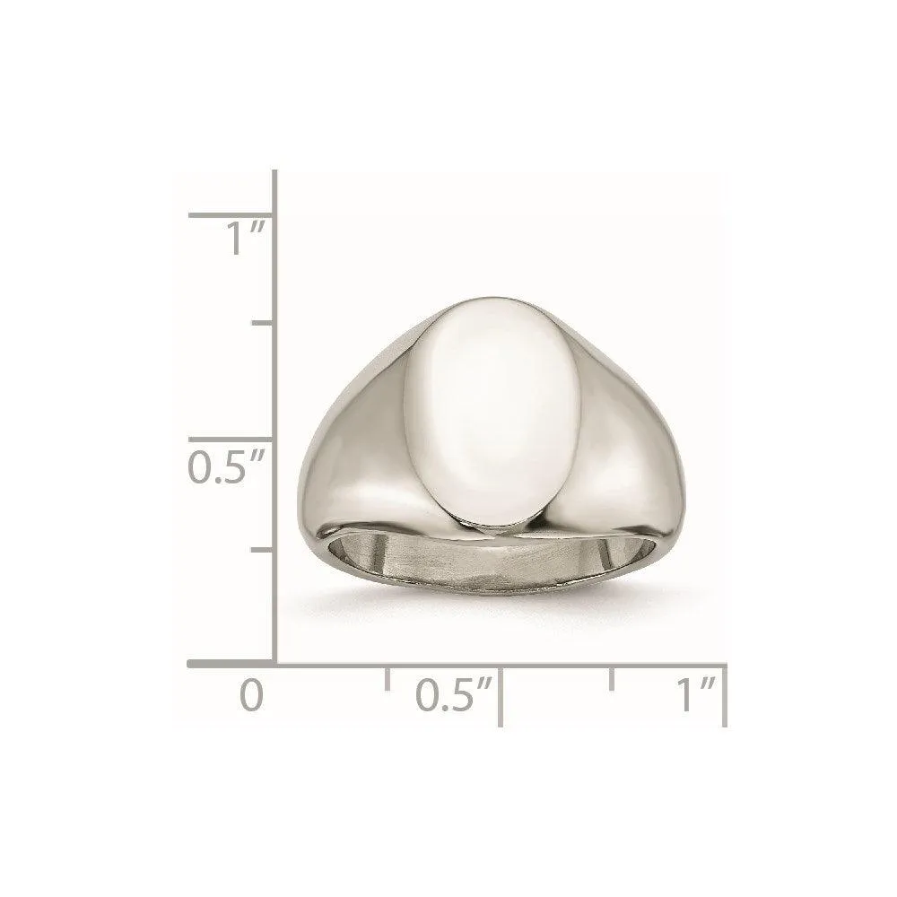 Chisel Jewelry Stainless Steel Polished Oval Signet Ring