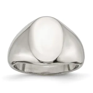 Chisel Jewelry Stainless Steel Polished Oval Signet Ring