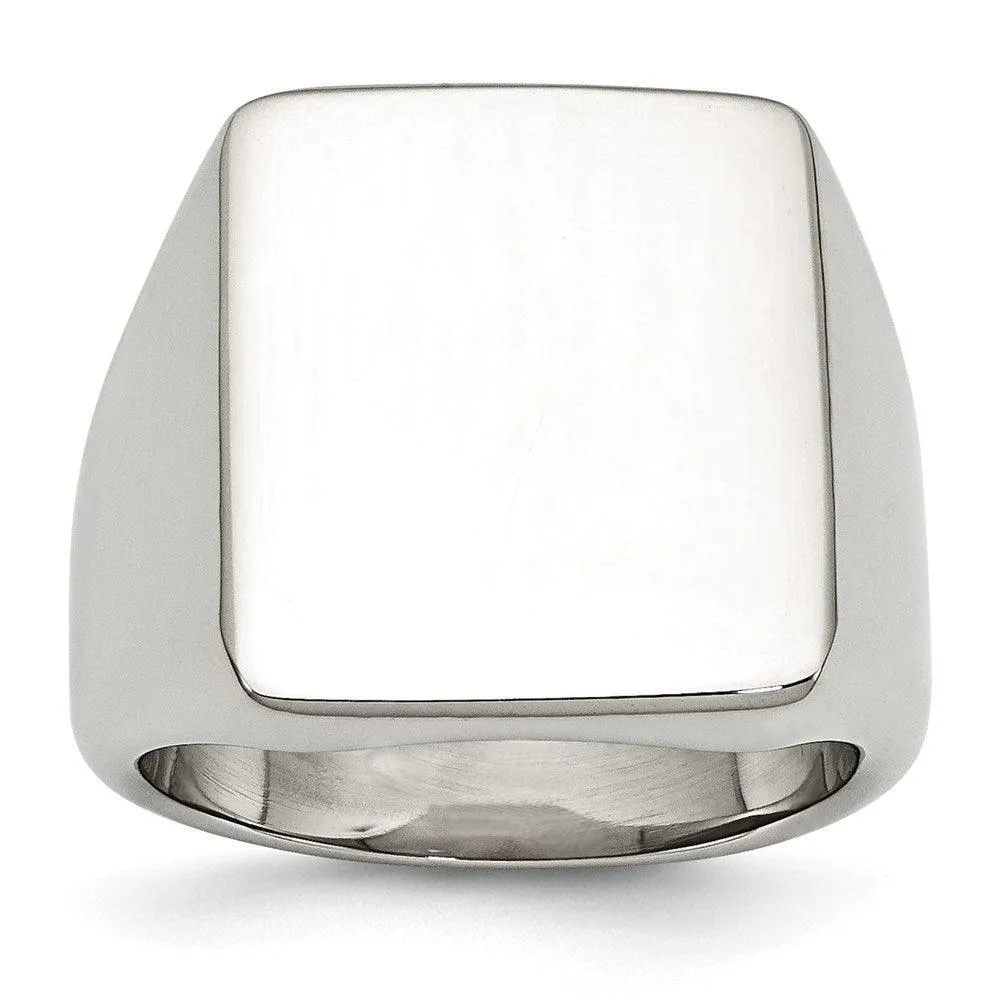 Chisel Jewelry Stainless Steel Polished Rectangular Ring