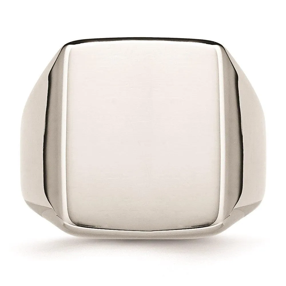 Chisel Jewelry Stainless Steel Polished Rectangular Ring