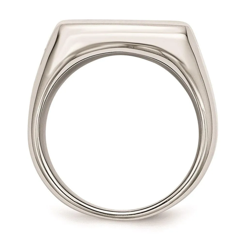 Chisel Jewelry Stainless Steel Polished Rectangular Ring