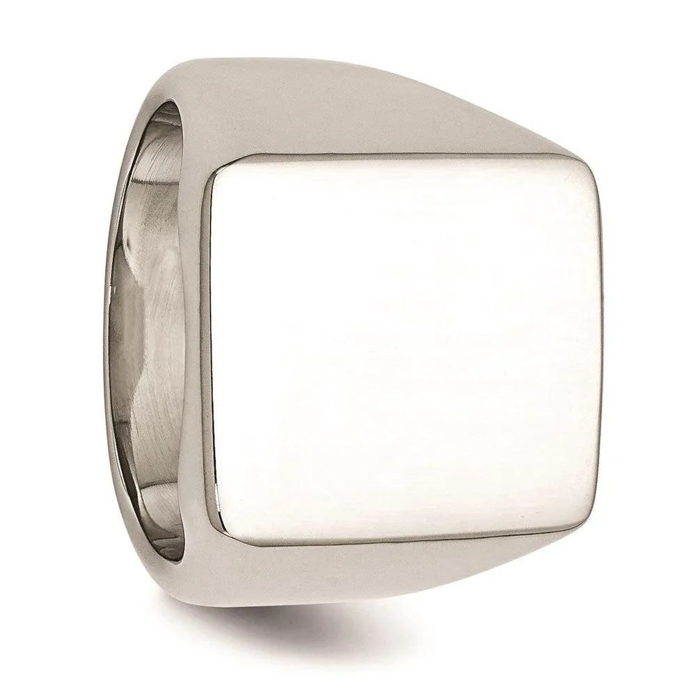 Chisel Jewelry Stainless Steel Polished Rectangular Ring