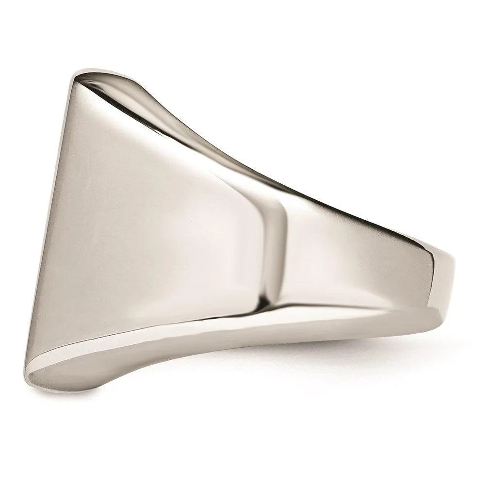 Chisel Jewelry Stainless Steel Polished Rectangular Ring